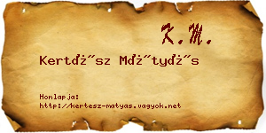 Kertész Mátyás névjegykártya